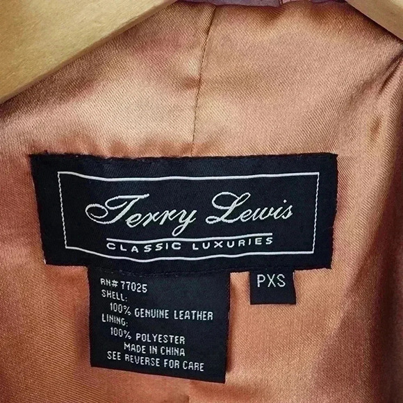 Terry Lewis Classic Luxuries Suede Leather Scallop Orange Rust Blazer PXS - Picture 6 of 9